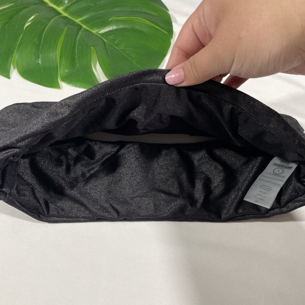 NEW Good American [ 3 in GA ] High Shine‎ Better Band Bikini Top in Black - Picture 7 of 11